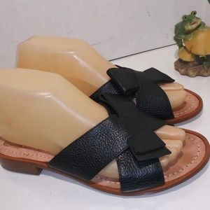 Kate Spade black cross bow sandals 6 M
